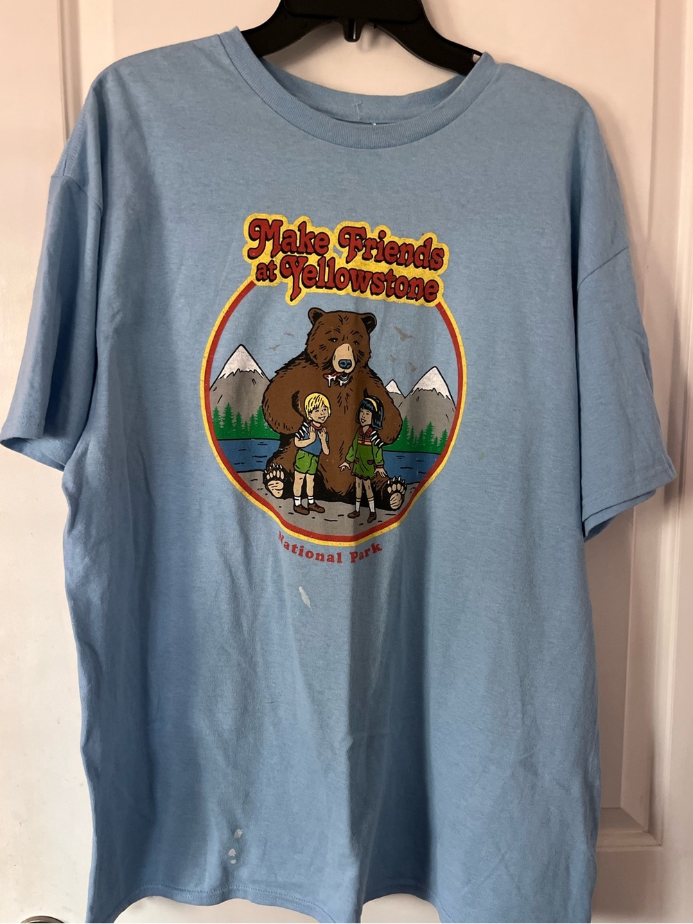 Light Blue 'Make Friends at Yellowstone' Graphic Tee